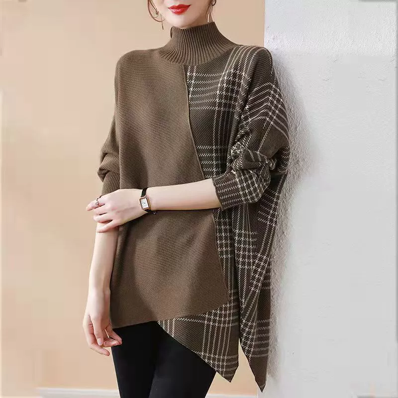 Свитер с длинными рукавами осенний вязаный, mid-length, свободный крой