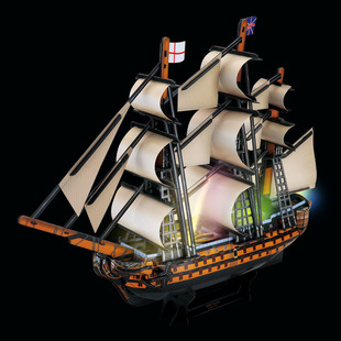 3D���wƴ�D����̖��LED����HMS VICTORY��ͯƴ�b��ģ�����