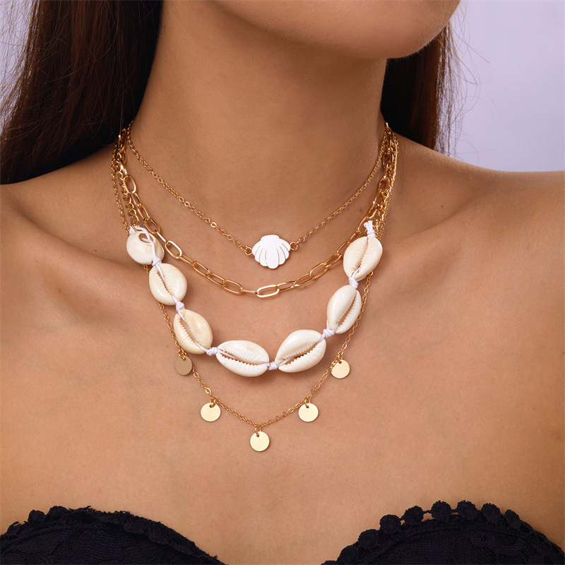 Bijoux transfrontaliers européens et américains, style océan, coquillage, conque, pompon, étoile de mer en argile souple multicouche_voghion.com