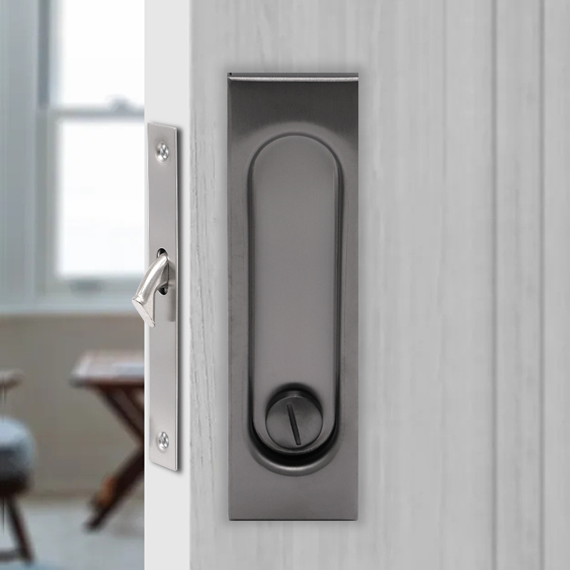 Mayorista de acero inoxidable 304 mano oscura puerta corredera cerradura de gancho cerradura de puerta corredera de cocina balcón cerradura de puerta corredera incrustada