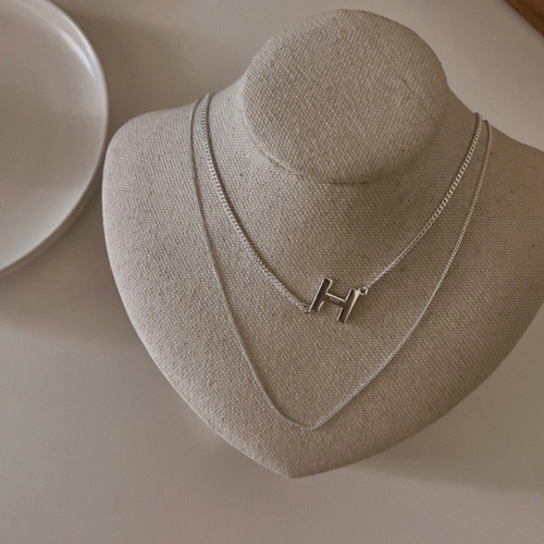 Double-Layer H-Shape Necklace for Women, New Arrival 925 Sterling Silver Clavicle Chain, Layered Design Perfect for Sweaters—Simple Elegance Meets Trendy Popularity
