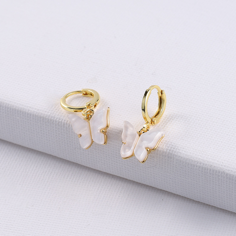 1 Paire Style Simple Papillon Le Cuivre Placage Boucles D'oreilles display picture 2