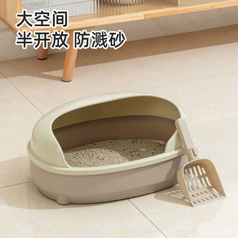 Открытый кошачий туалет Mai Shi для котят, полузакрытый брызгозащищенный кошачий туалет, большой и маленький кошачий туалет.