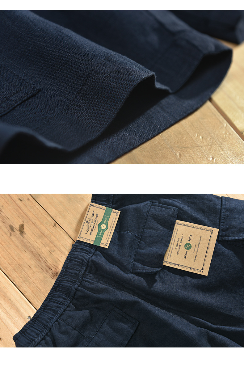 Men's Casual Multi-Pocket Linen Shorts 8