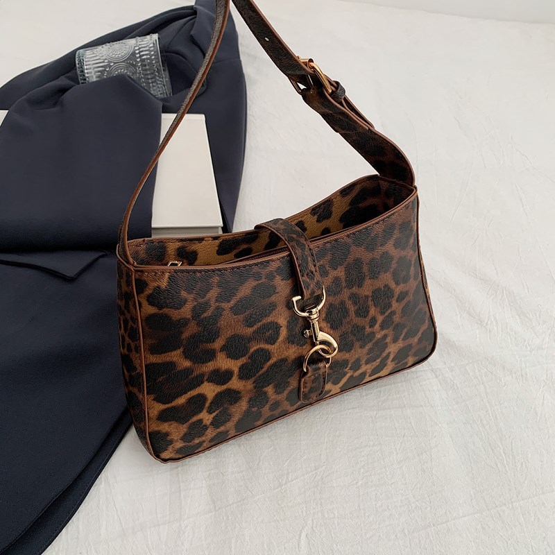 Gran capacidad de moda casual estampado leopardo diseño de personalidad textura 2024 nuevo brazo bolso de hombro de mujer