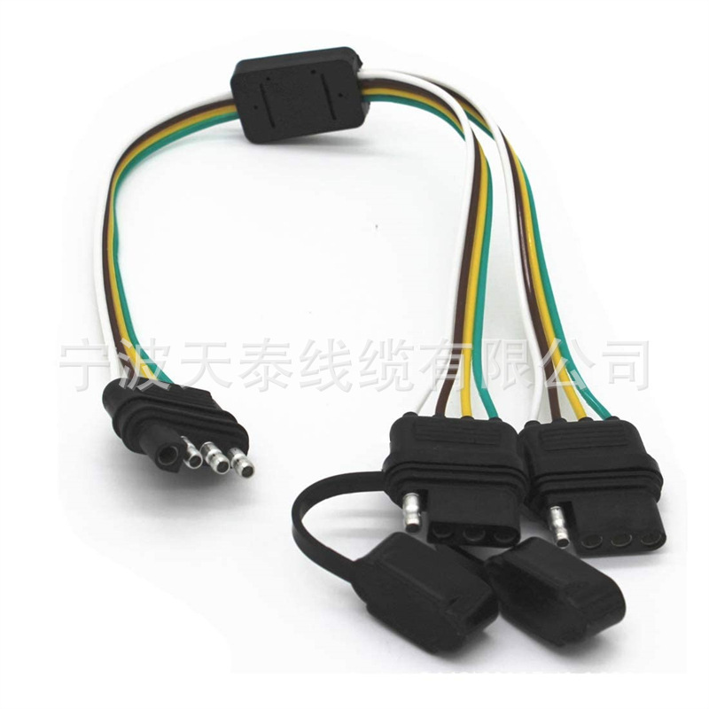 4 Way Y Splitter Plug Plug-And-Play Adapter Extension Wire Harness Wiring Harness Plug 4 Pin Connector