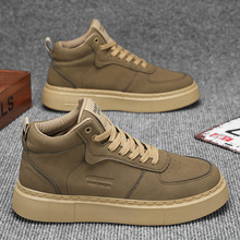 男鞋新款夏季2024百搭时尚休闲运动鞋青少年高帮板鞋学生潮流鞋子