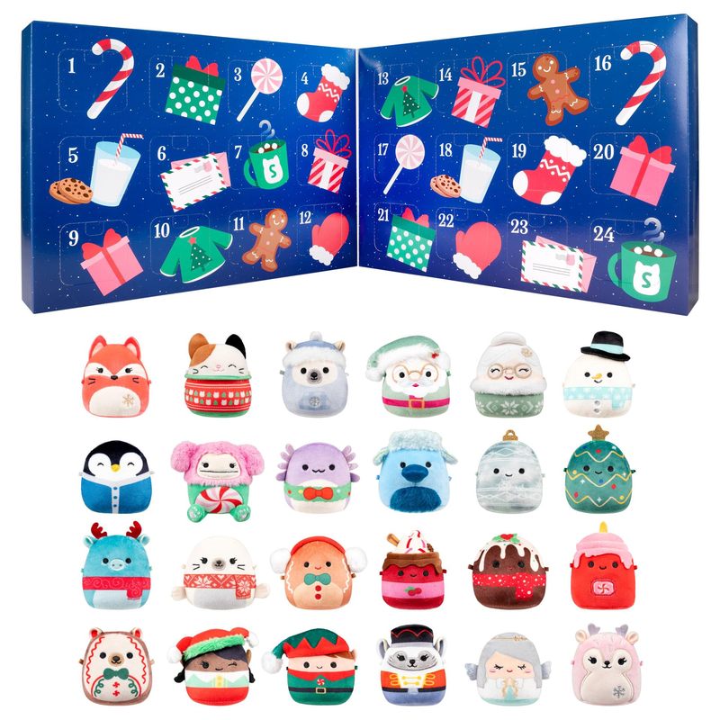 跨境新品Micromallows 24 天毛绒圣诞倒数日历盲盒圣诞节装饰品|undefined