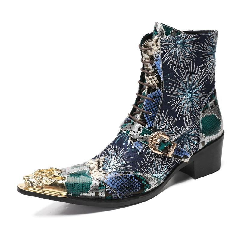 Ботинки Челси на толстой подошве, мужская обувь из воловьей кожи, Синие ботильоны без шнуровки, ботинки Martin без шнуровки, теплые британские мужские ботинки на флисовой подкладке