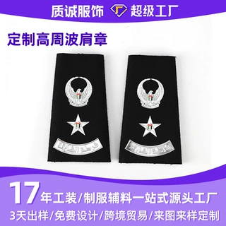 定制刺绣肩章高周波高分子飞行员可拆卸布贴魔术贴织唛工艺肩章