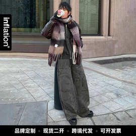 捷展男装|水波纹洗水伐木裤26春夏新品街头皱感铆钉工装休闲裤男