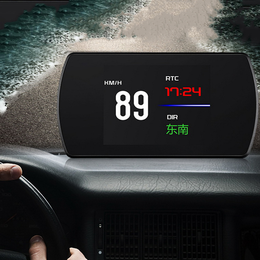 4.3inch Car HUD Head-Up Display GPS System Projection Speed Clock Low Voltage Alarm T800