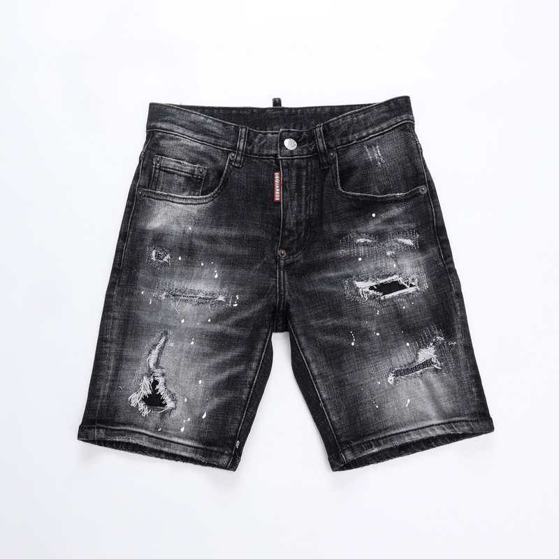 2024 Summer New Ripped Skinny Waist Quality Patch Patch College Student D2 Quality Jeans Shorts 5 Points 2024 Summer New Ripped Skinny Waist Quality Patch Patch College Student D2 Quality Jeans Shorts 5 Points