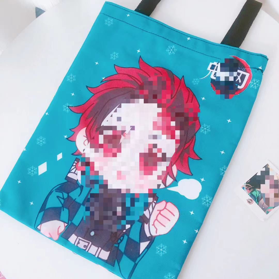 卡通鬼灭之刃帆布袋女单肩包文艺学生布袋日系手提袋单肩包