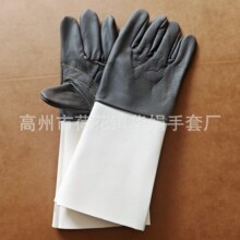 三股线焊工专用手套电焊防护手套牛皮耐高温真皮深色泡沫电焊