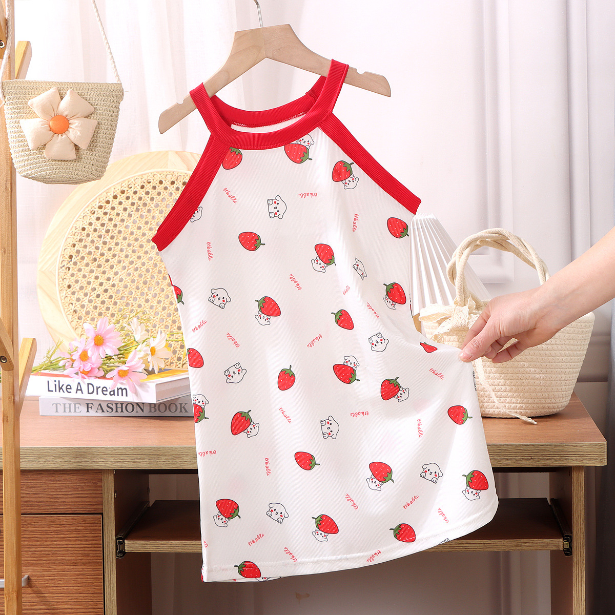 Verano niñas vestido de princesa niñas rayas estilo occidental sin mangas suspender vestido bebé casual playa vestido niños vestido