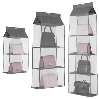 立體網紗包包收納挂袋包包置物架懸挂式多層透視防塵包包收納神器