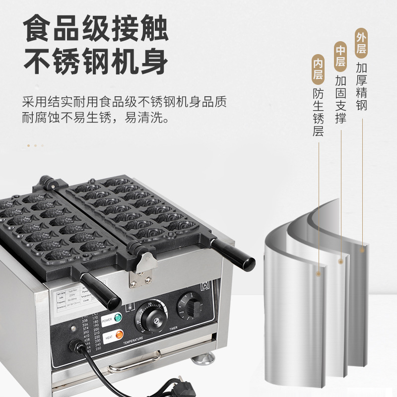 Red Sky Commercial Electric 14 Hole Taiyaki Griller Professional Waffle Snack Machine Mini Taiyaki Snack Machine