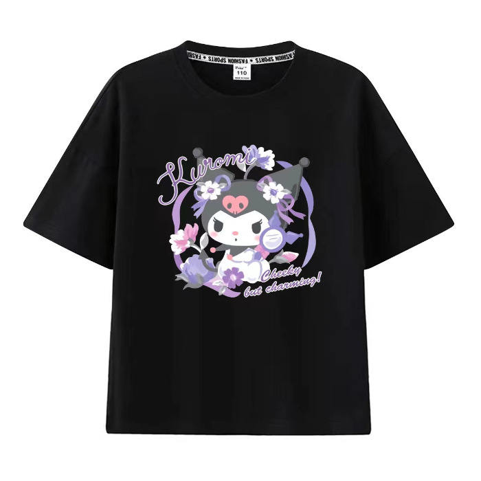 Kulomi Mereti Camiseta de manga corta para niñas 2025 Verano Yugui Dog Co-marca dulce ropa casual de algodón para niños