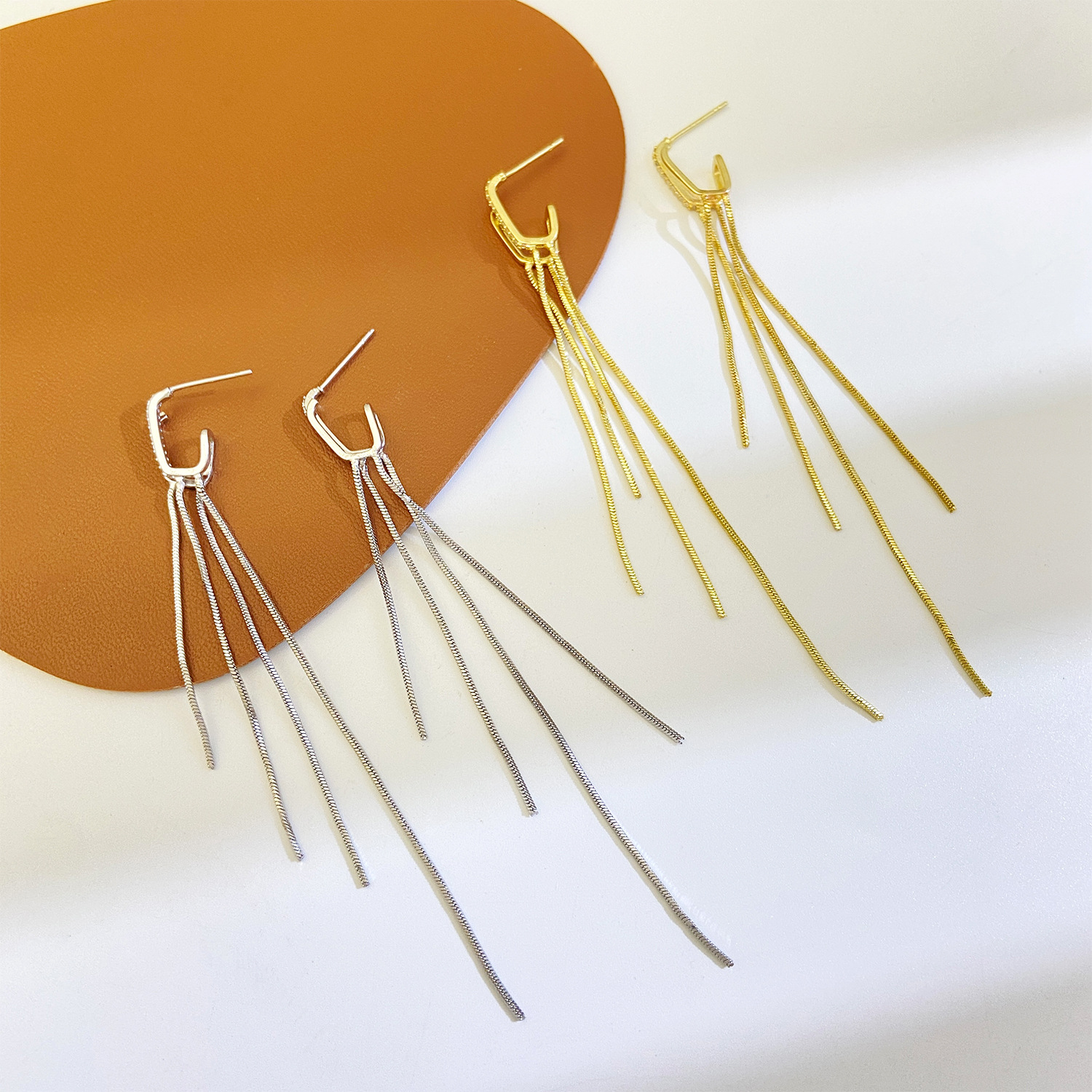 Instagram-Stil Laang Quasten fir Fraen, Modesch an personaliséiert Diamant-Ageleete Kette Ouerréng, Mesh Rout Ouerréng_voghion.com