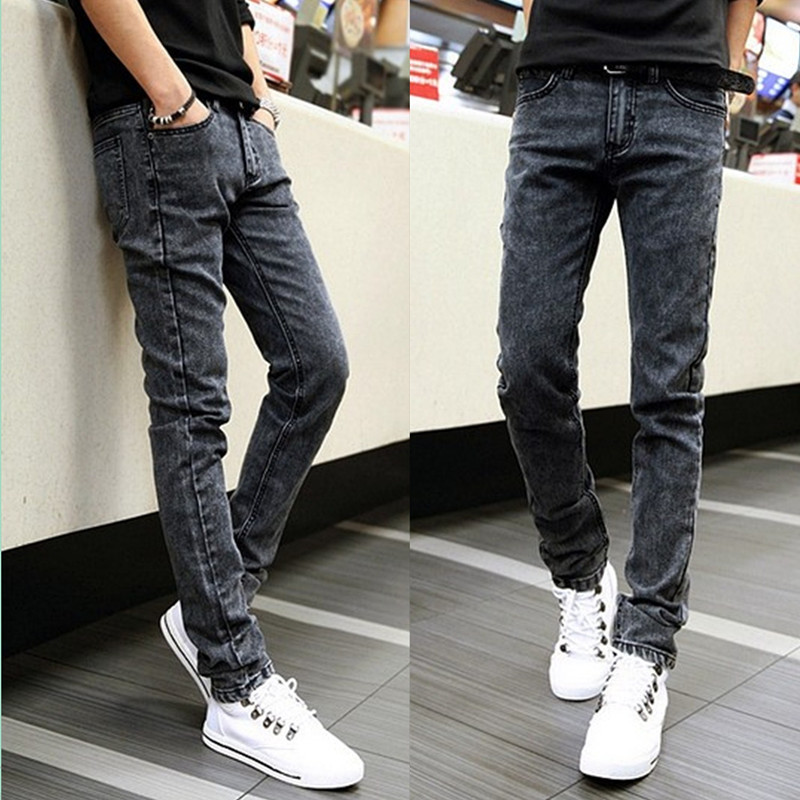 Jeans Men's Spring and Autumn Fashion Brand Elastic Slim Fit Feet 2022 Men's Black Fashion Autumn Long Pants for Men