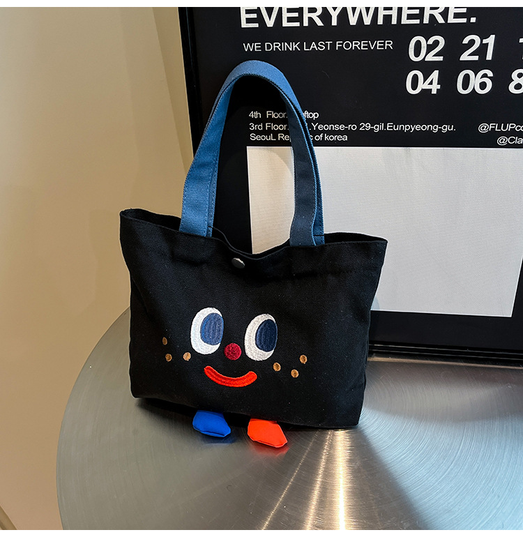 ins mini canvas bag, cute peach tote bag, Korean girl snack bento small bag canvas bag wholesale undefined