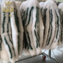 品牌服装高端帽领狐狸加貉子毛夹花毛领批发厂家加工染色毛条皮草