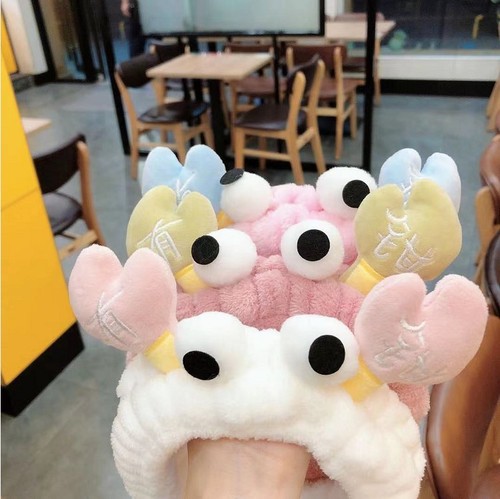 Internet celebrity cartoon cute big eyes funny hairband crab tongs hairband simple cartoon face wash hairband headwear