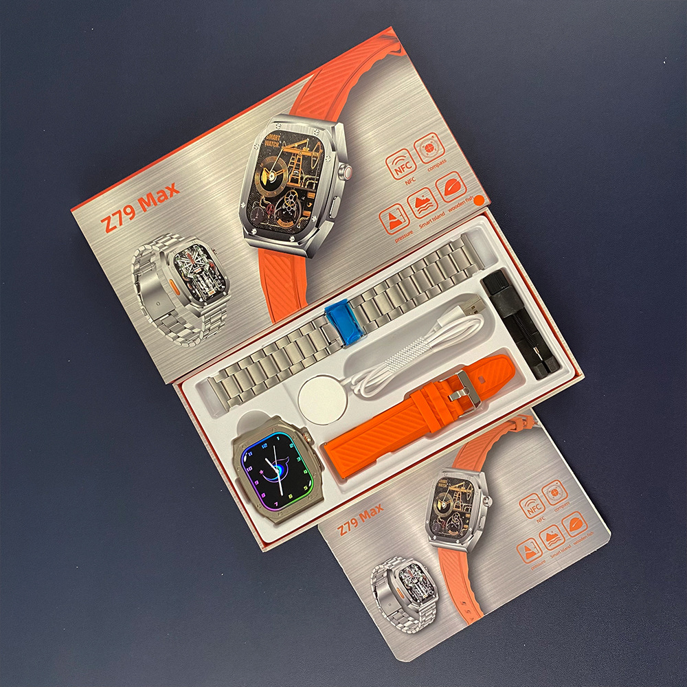 Reloj inteligente Z79Max Amazon modelo privado IP68 resistente al agua de espera larga pulsera deportiva de doble correa