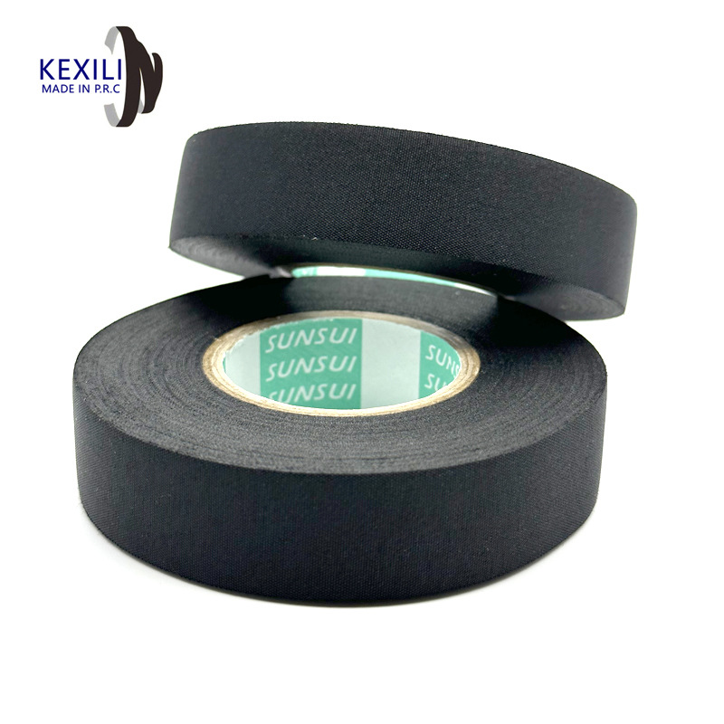 出口款布基汽车线束胶带耐温醋酸胶布涤纶加粘20米19mm宽耐磨胶带