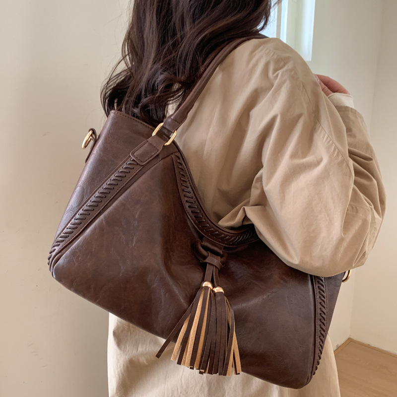 Bolsas de mujer transfronterizas de alto nivel, bolsas de borda de mano antiguas, bolsas de viaje cosidas a mano, bolsas de hombro casuales, bolsas axilales