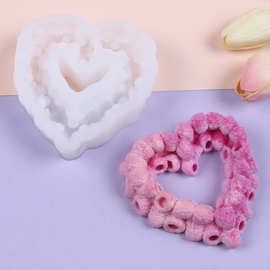 爱心珊瑚硅胶模具 立体树莓爱心造型 手工皂蜡烛香薰石膏 DIY 模