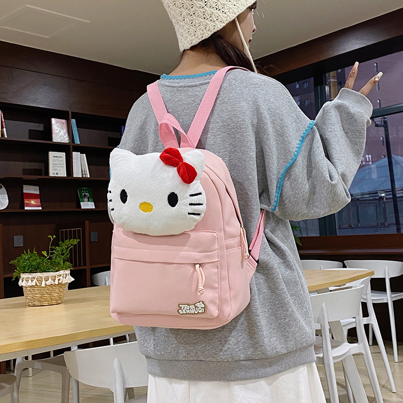 2025 mochila escolar infantil de dibujos animados transfronterizos estudiantes de primaria lindos de peluche ligero estudiantes de secundaria del campus mochila