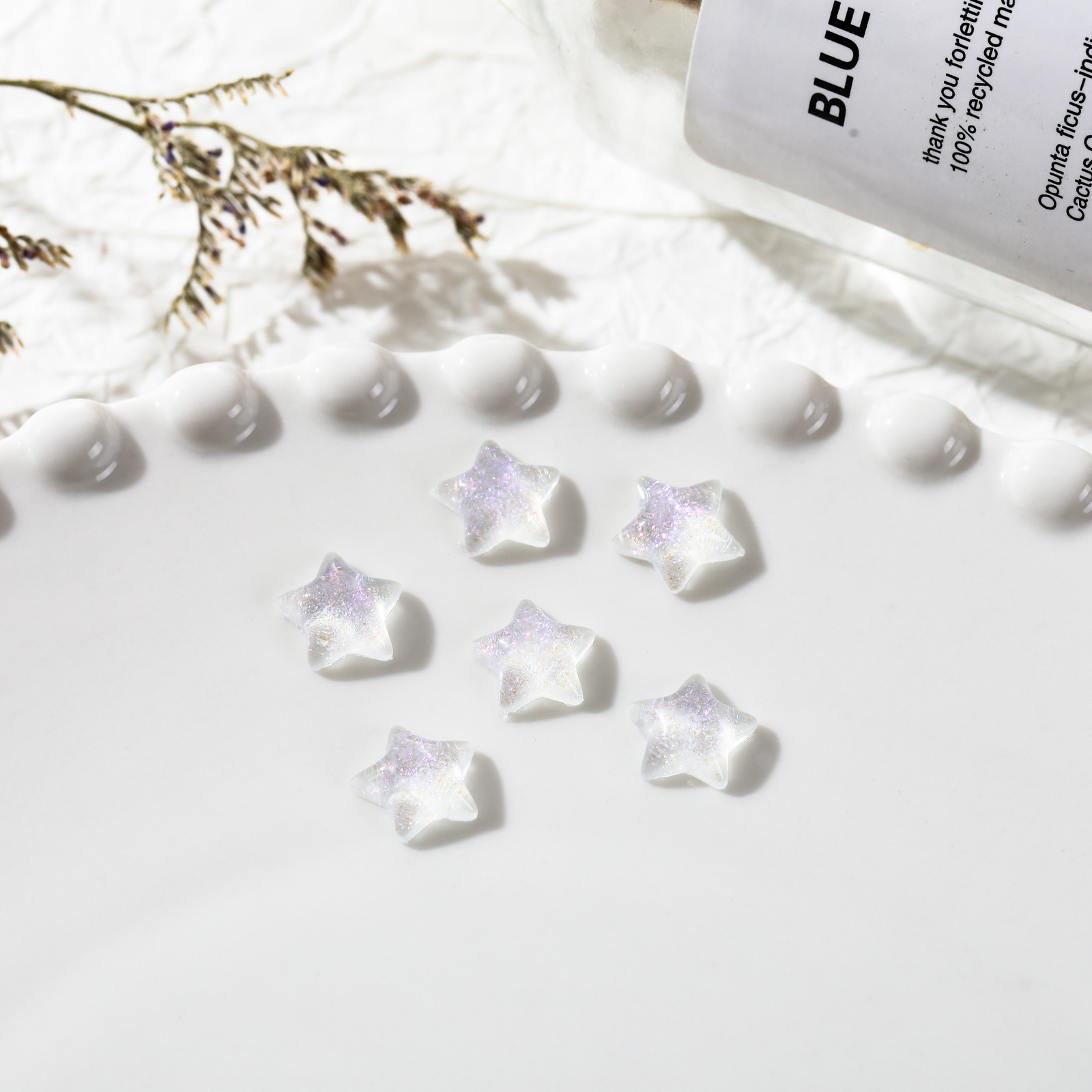 Colorido estrella de cinco puntas accesorios de uñas oro luminoso Mocha estrella resina accesorios DIY uñas horquilla Accesorios