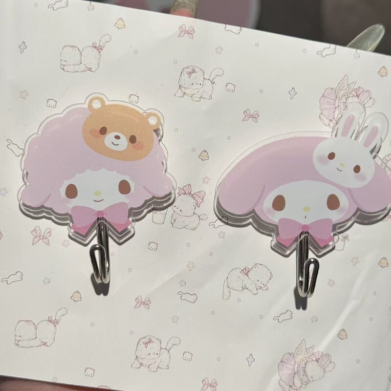 New Cute Little Sheep Melody Hook for Dormitory, Adhesive Hook for Kitchen and Bathroom, Sanrio Merchandise New Cute Little Sheep Melody Hook for Dormitory, Adhesive Hook for Kitchen and Bathroom, Sanrio Merchandise