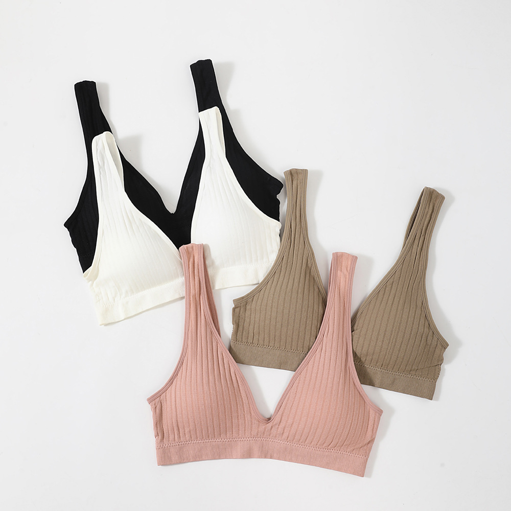 Mujeres sexy deportes yoga envuelto pecho belleza sin costuras espalda ropa interior Estilo francés transfronterizo Deep V Plus tamaño base del sujetador Chaleco