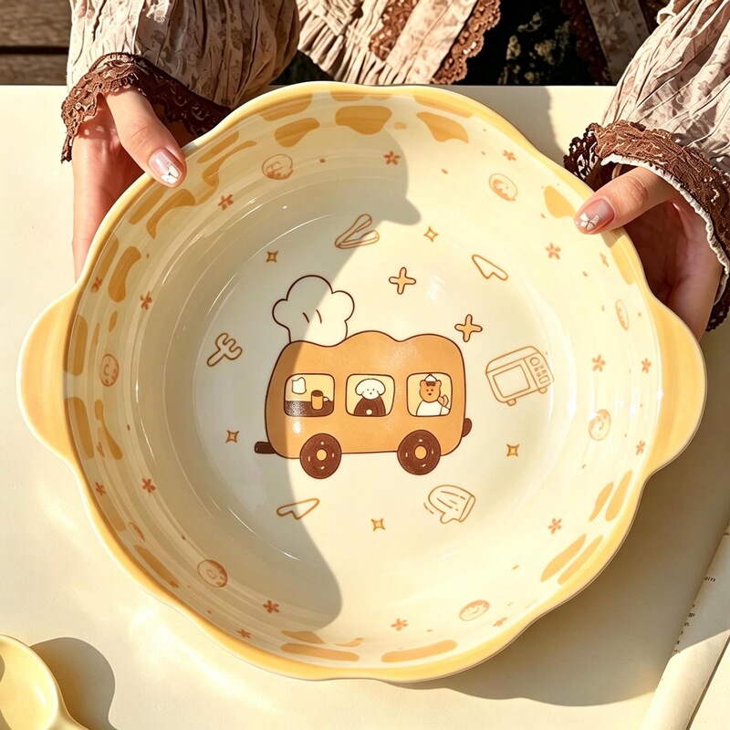 【 10inch 】Tousi Xiaoba ceramic soup bowl with underglaze decoration, large capacity, thickened, for sauerkraut fish and crayfish