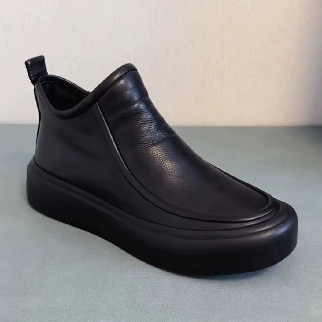 Мужская обувь 2025 новые кожаные туфли с короткими трубками