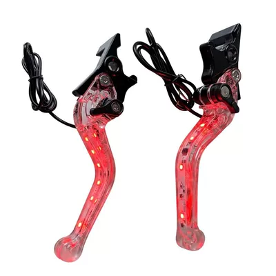 Motorcycle LED lighted brake modified handle CG125 front disc brake rear drum clutch accessories handlebar grips (Motosiklet ləvazimatları və aksesuarları) - red