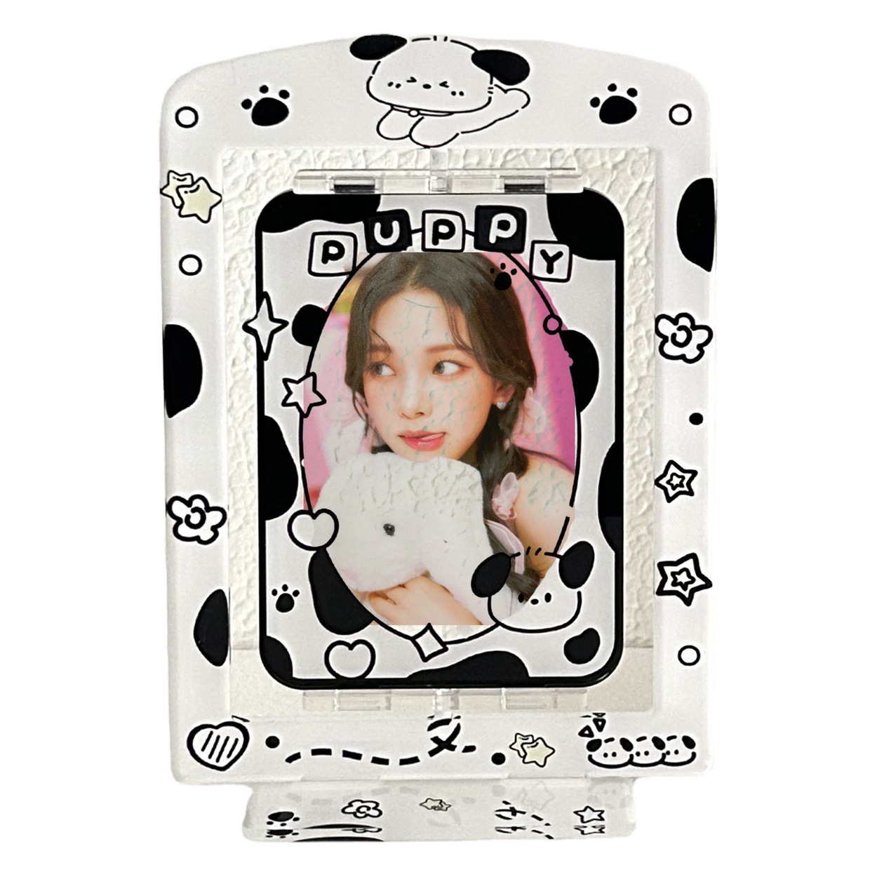 Original graffiti estilo azúcar caramelo cachorro pequeña historieta giratoria titular de la tarjeta Tarjeta de ladrillo Goo tarjeta Placa de escritorio titular de la tarjeta