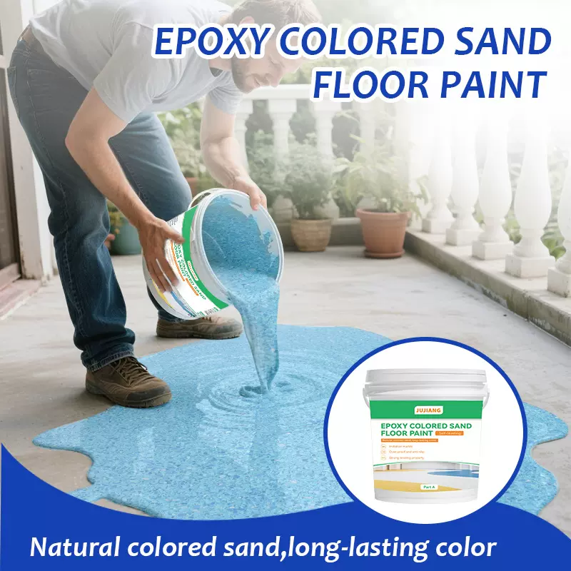 天然环氧彩砂地坪漆英文版仿大理石纹水泥瓷砖地面耐磨防滑地坪漆