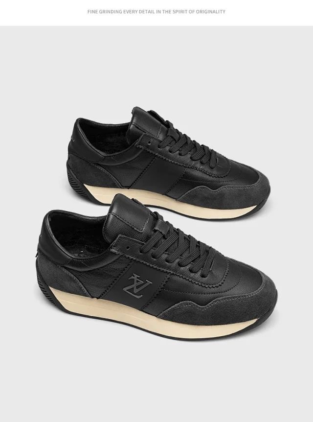 Chaussures de sport décontractées Forrest Gump 2026 pour hommes, semelles épaisses antidérapantes, noires, tendance et polyvalentes._voghion.com