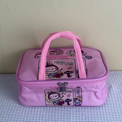Special Insulated Lunch Box Bag for Elementary School Students, Portable Flat Lunch Pouch, Large Capacity Lunch Bag
