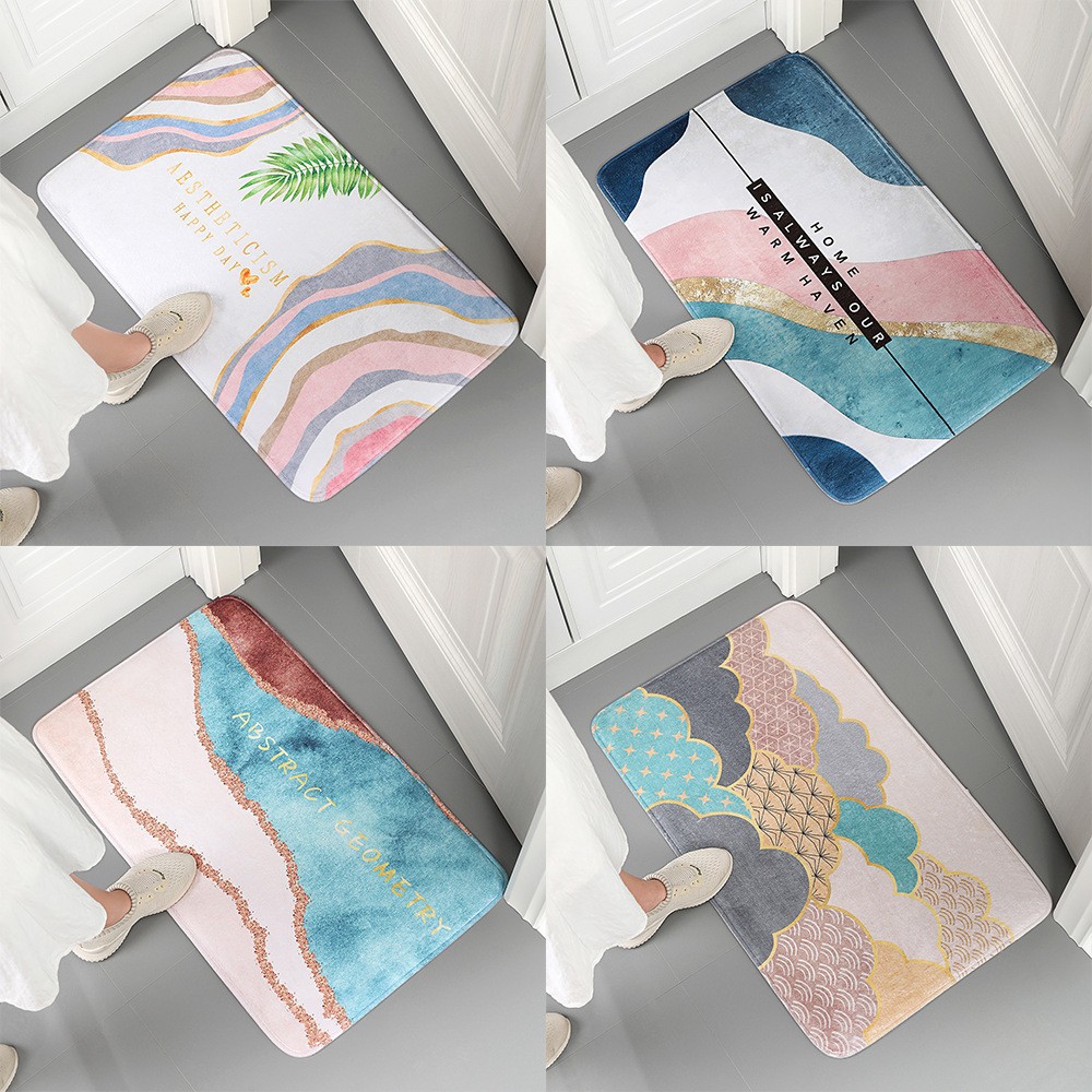 厂家定制地垫来图来样可定制logo进门法兰绒海绵地毯厨房卧室地垫