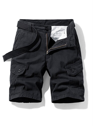 Lightweight men's Casual Gray Cargo Shorts Non Stretch