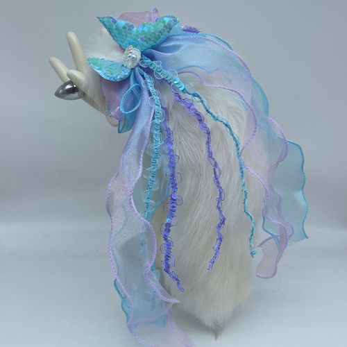 Vixen Tail Anal Plug Removable SM Gold Metal Toy Tail Sex Toy White Fox Real Fur Tail