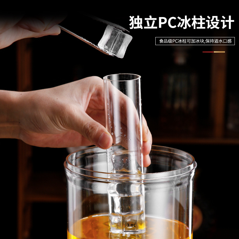 Alcohol cannon commercial 3L beer novelty fruit juice tower drink machine for nightclubs KTV beverage column bartender