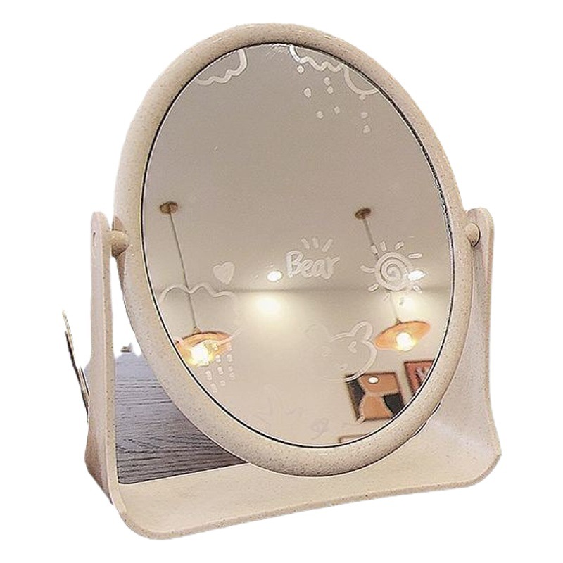 Espejo ins Wind Net espejo rojo espejo de maquillaje de escritorio giratorio de escritorio casa dormitorio gran estudiante espejo de vestidor europeo