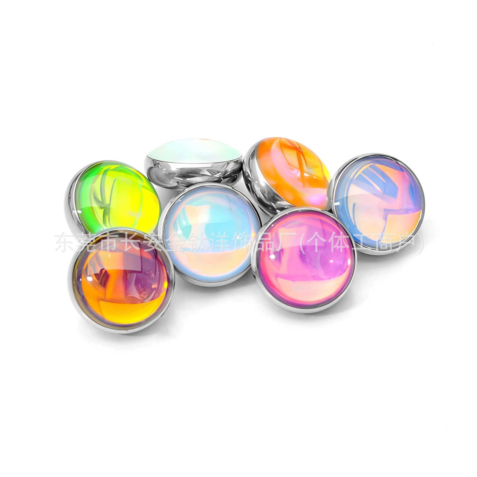 F136 Titanium Gradient Glitter Drip Oil Embedded Nail Tongue Piercing Lip Piercing Ear Piercing G23 Titanium Alloy Jewelry detail image 8