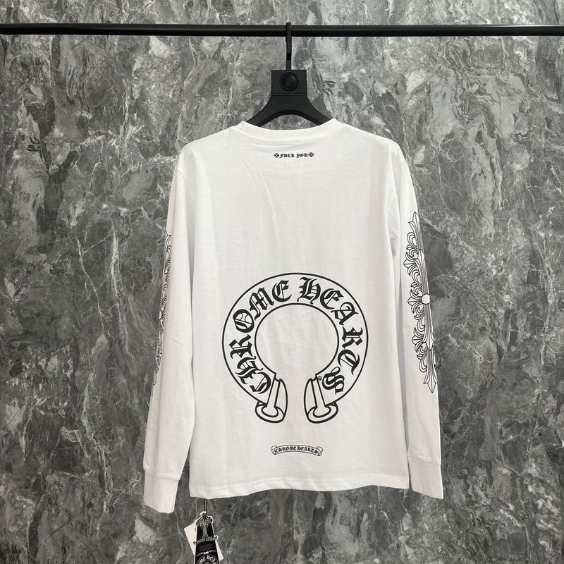 クロスボーダーのトレンディなブランド Chrome Heart 長袖 T シャツ ピュアコットン メンズ レディース ルーズスポット卸売|undefined